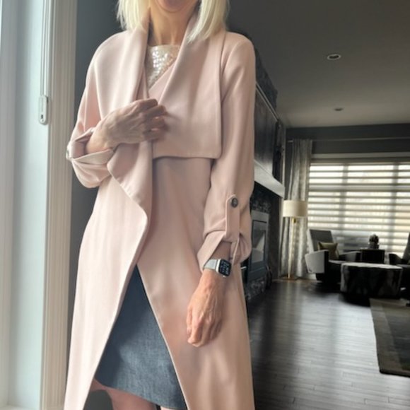 SOIA KYO  Blush Coloured Belted Coat - Picture 1 of 4
